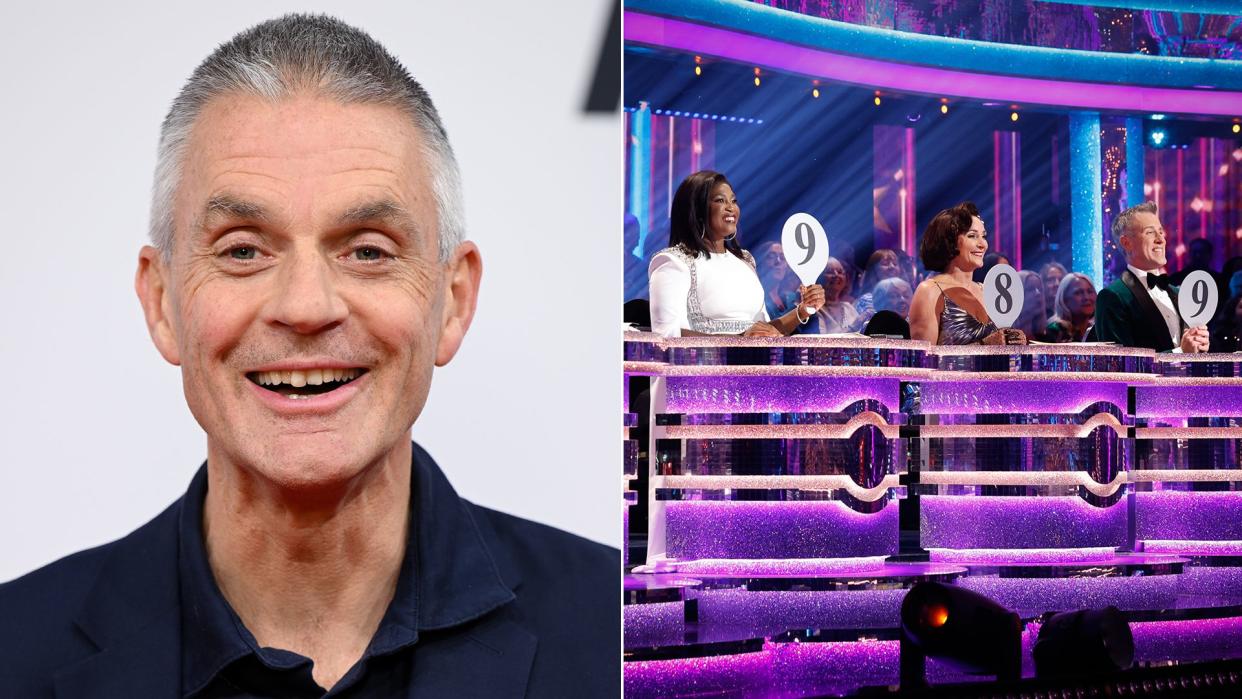 Split image of Tim Davie and the Strictly judges