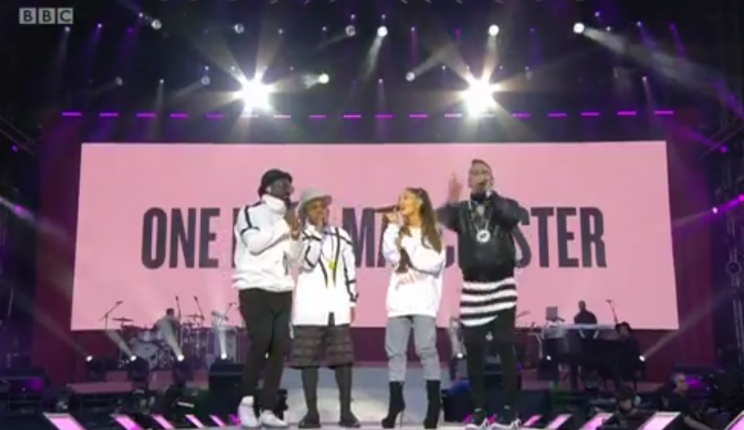 Ariana joined the Black Eyed Peas for a poignant collaboration.