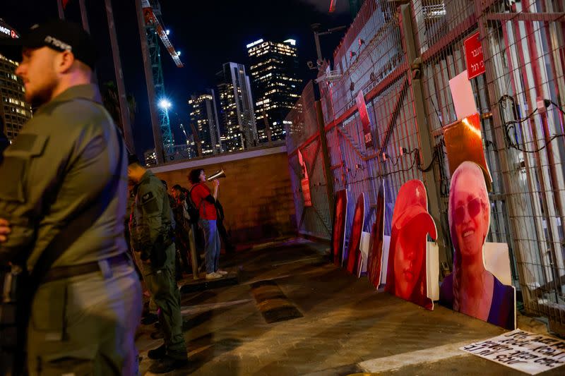 Protest calling for the release of hostages kidnapped in the deadly October 7 attack on Israel by Hamas, in Tel Aviv