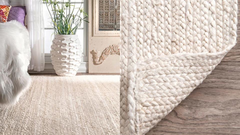 Fill a blank floor with a fun, textured rug.