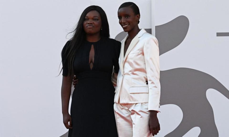 Guslagie Malanda (left) and Kayije Kagame at the Venice premiere of Saint Omer.