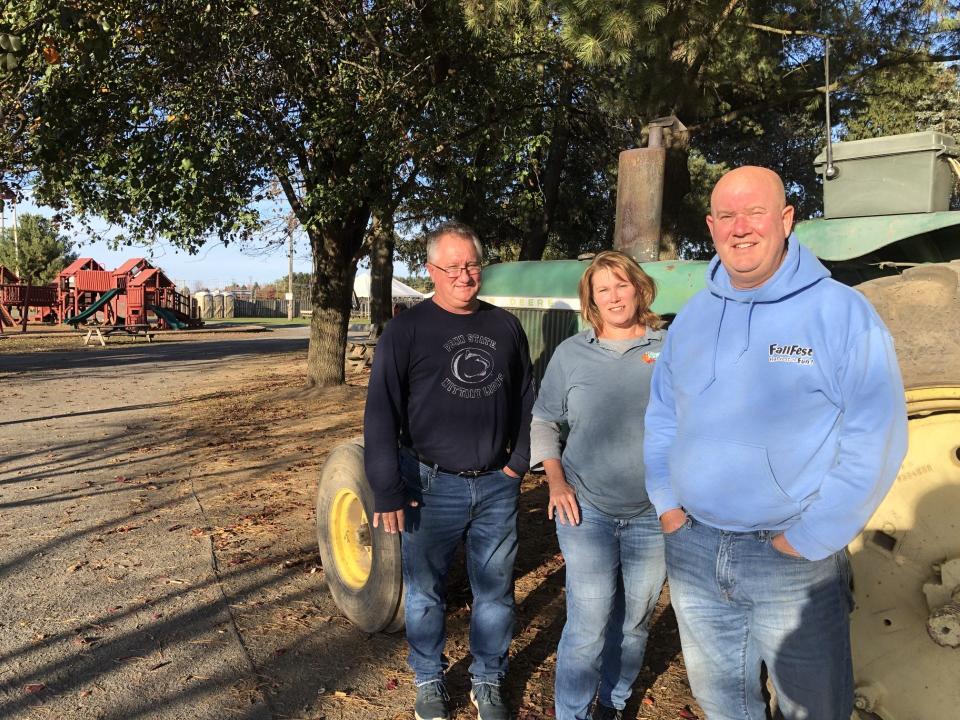 The Fleming siblings (from left) David Jr., Amy and Paul, plan changes to their Shady Brook Farm in Lower Makefield over the next several years.