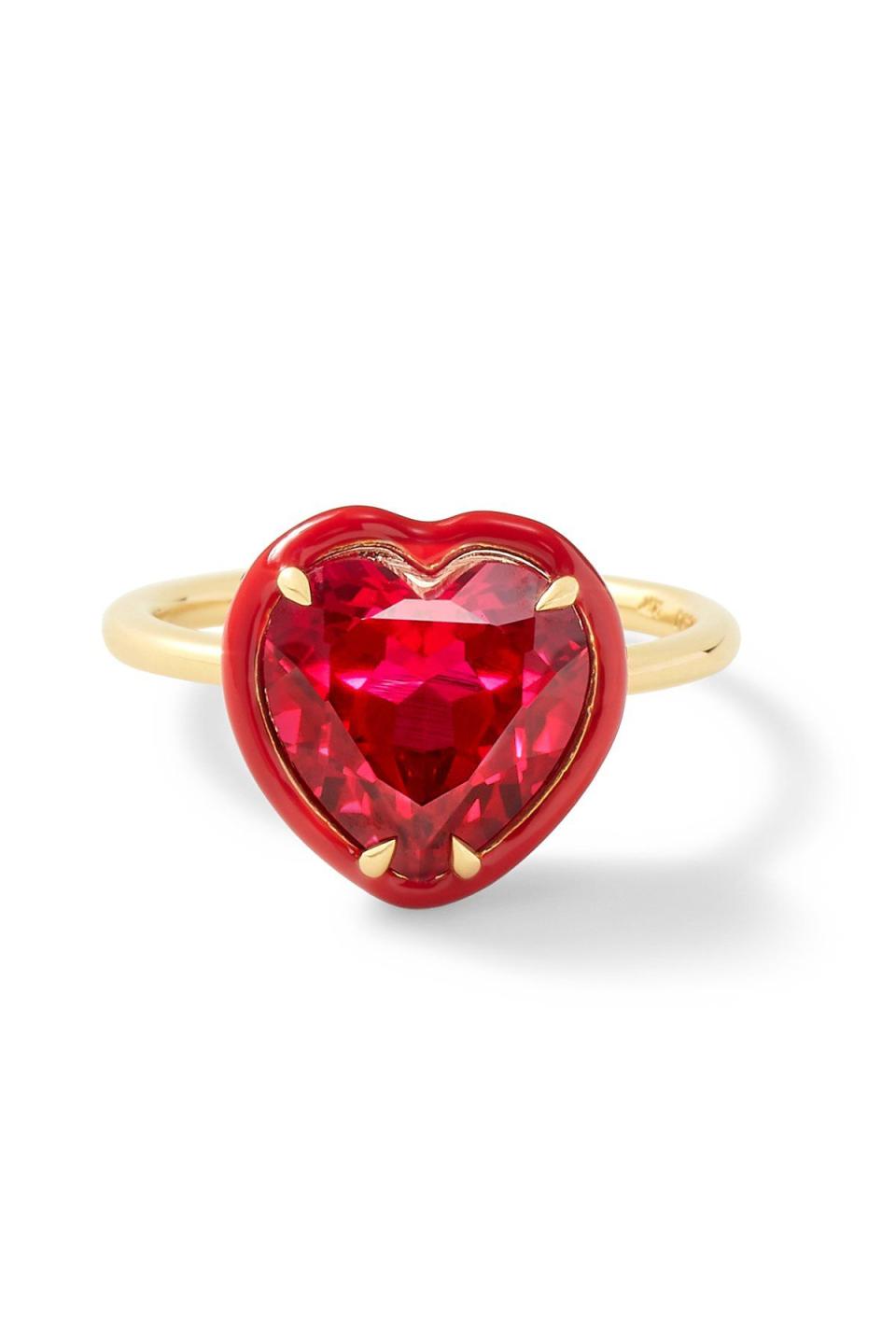 Heart-Shaped Ruby Cocktail Ring