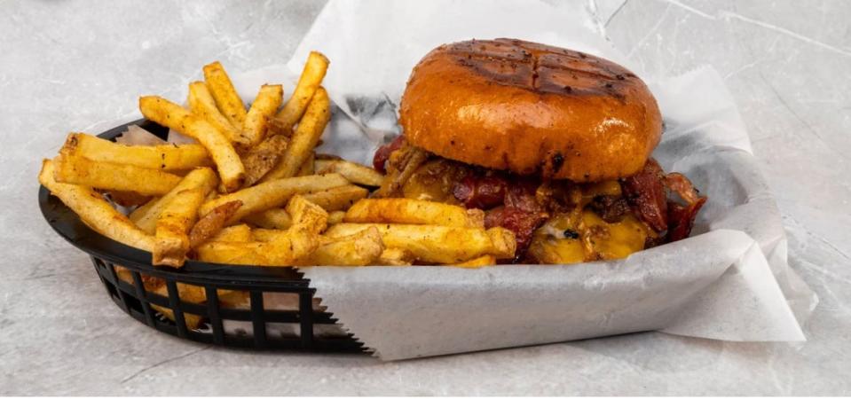 Pictured is the Texas Smash Burger from Sach's Tee House. The eatery was ranked number one by Yelp in Binghamton.