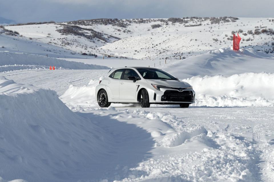 toyota gr corolla at bridgestone winter driving school ice track