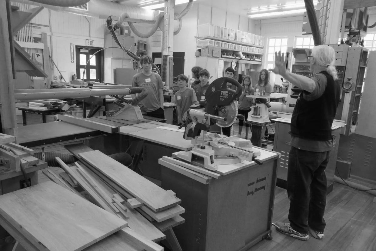 students in shop class at tam high