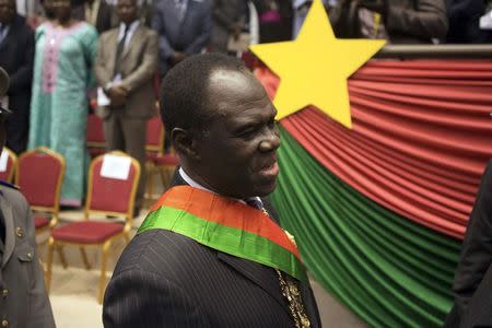 Burkina Faso's President Michel Kafondo is seen after being sworn into his post for the transitional period of one year, in Ouagadougou November 21, 2014. REUTERS/Joe Penney