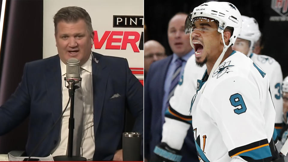 Evander Kane fired back at Jeff O'Neill for comments made about the Oilers forward's relationship with his daughter. (Kane photo via Getty)