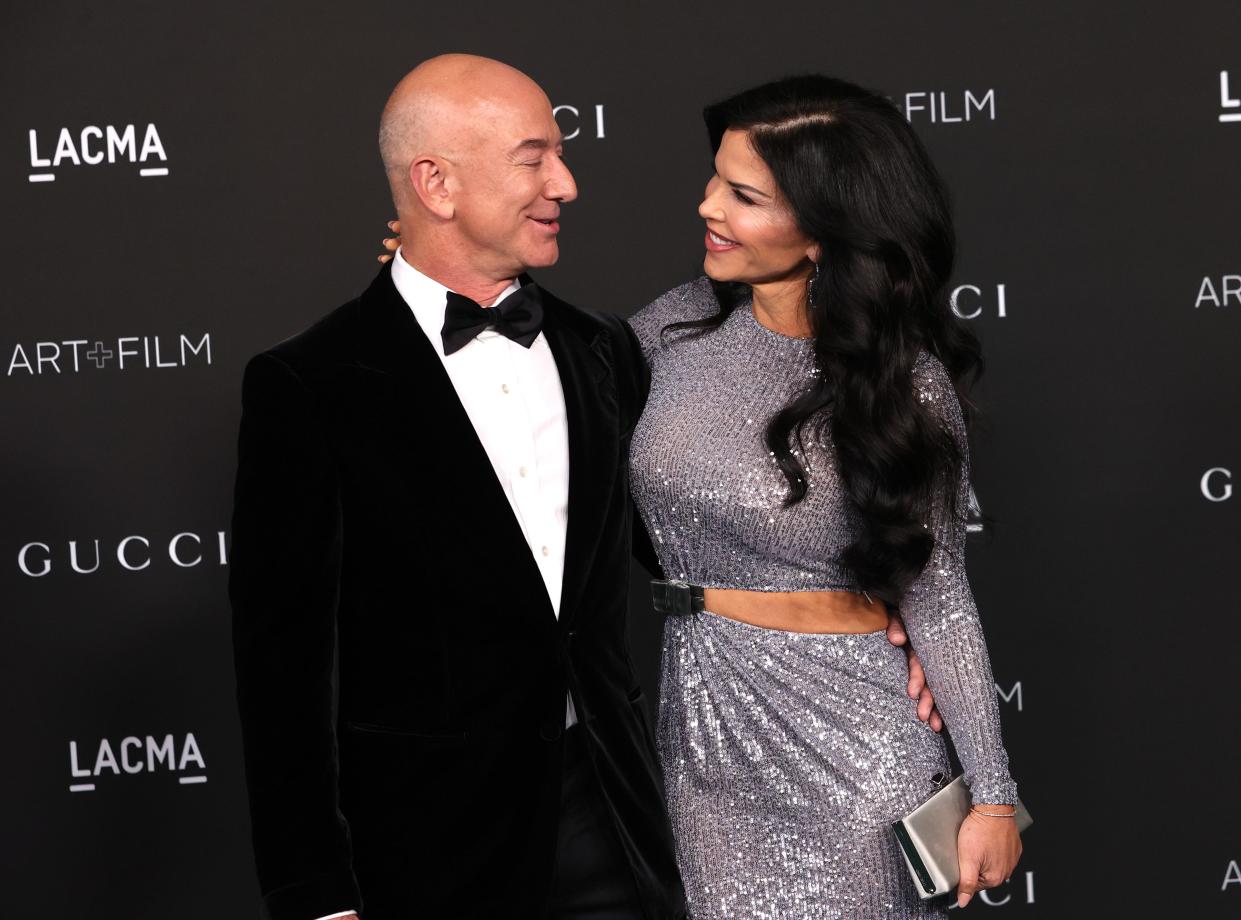 Jeff Bezos and Lauren Sánchez attend the 10th Annual LACMA ART+FILM GALA presented by Gucci at Los Angeles County Museum of Art on Nov. 06, 2021 in Los Angeles.