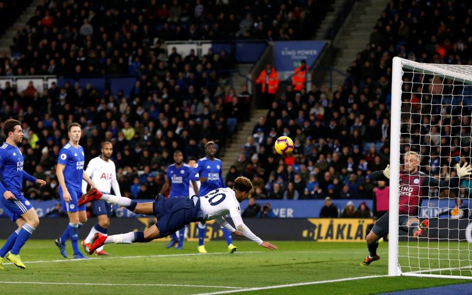 Alli doubles Tottenham's lead against Leicester with his 50th goal for the club - Action Images via Reuters