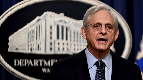 PHOTO: US Attorney General Merrick Garland names an independent special counsel to probe President Joe Biden's alleged mishandling of classified documents at the US Justice Department in Washington, DC, Jan. 12, 2023. (Olivier Douliery/AFP via Getty Images)