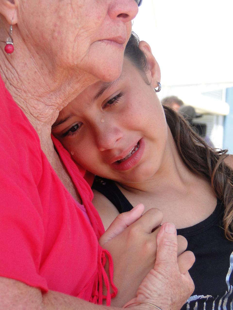 Jordan McGuinness's sister Montana sobs after his death. She was 10 years old when the accident occurred.