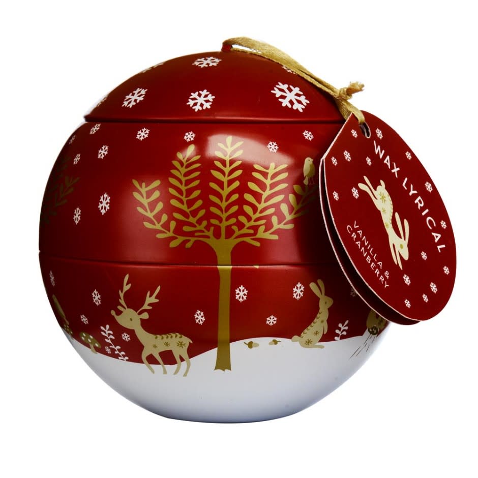 <p><a rel="nofollow noopener" href="http://www.wax-lyrical.com/limited-edition-vanilla-cranberry-scented-bauble-candle.html" target="_blank" data-ylk="slk:Wax Lyrical, £12;elm:context_link;itc:0;sec:content-canvas" class="link "><em>Wax Lyrical, £12</em></a> </p>