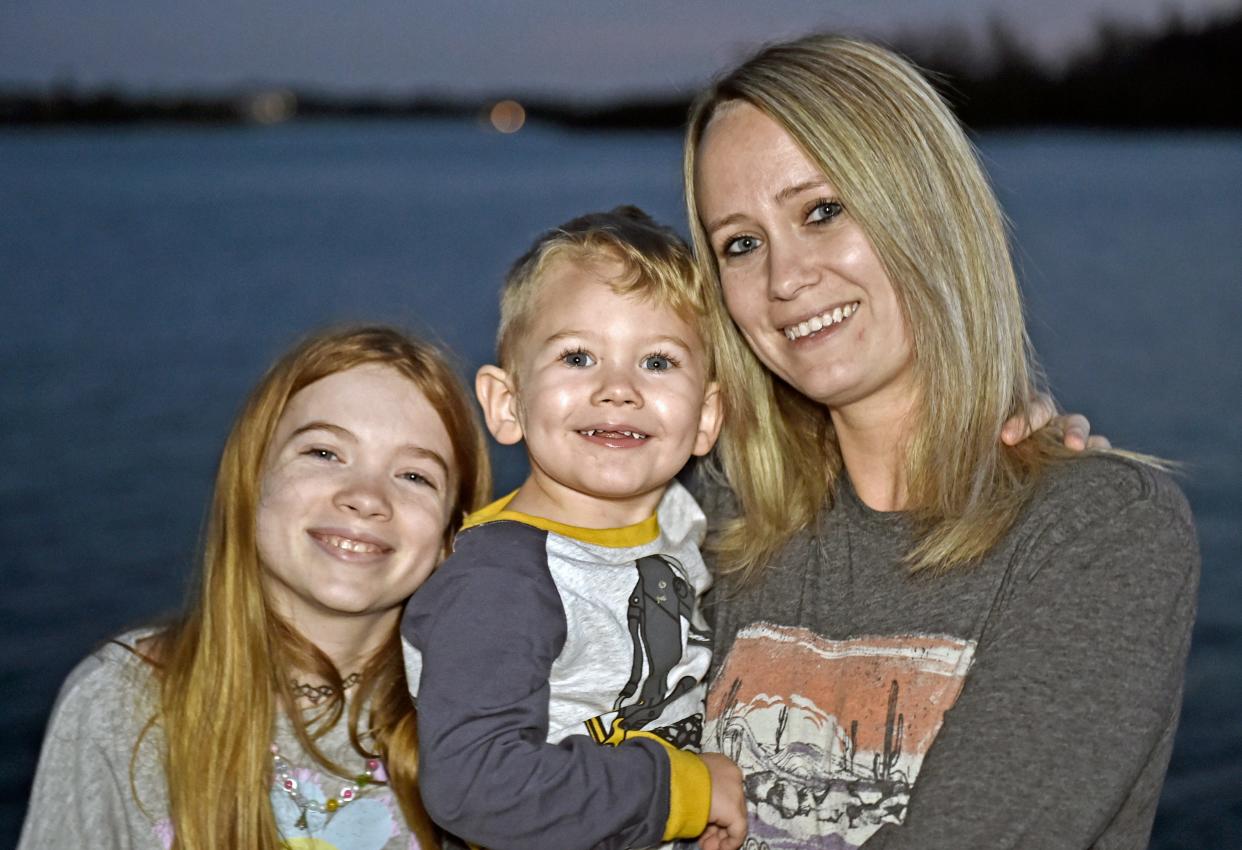 Heather Anderson, 29, with her daughter Dallas, 11, and son Waylon, 2, of Sarasota.