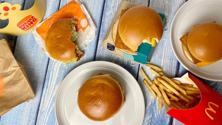 Meals from Burger King and McDonald's restaurants