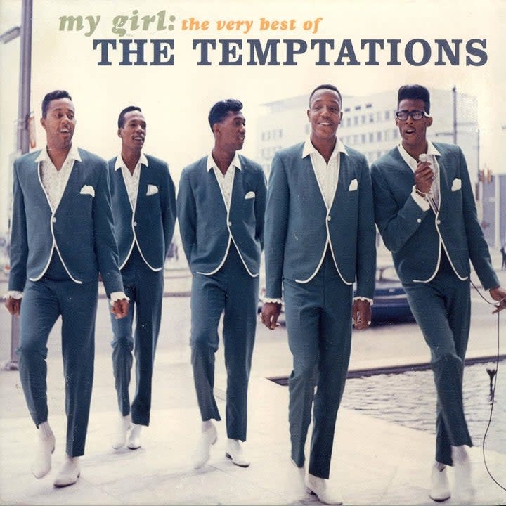 The Temptations were known for their charming looks. On the left, they're pictured on the cover of 