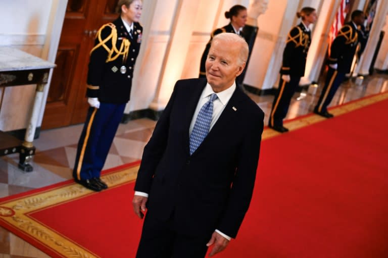 El presidente Joe Biden llega a un acto oficial en la Casa Blanca, el 6 de mayo de 2024 en Washington (Andrew Caballero-Reynolds)