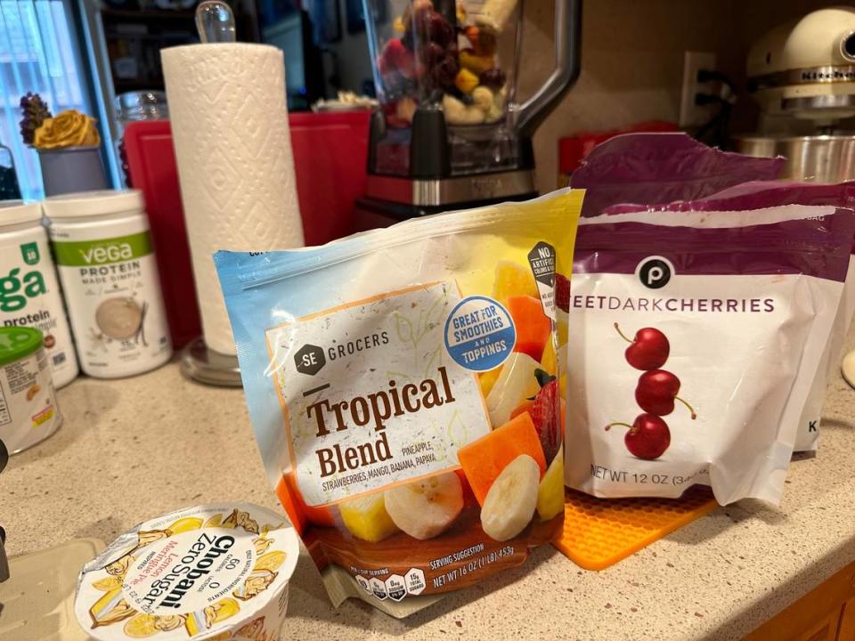 Grocery retailers like Florida-based Southeastern Grocers and Publix market their own products like these branded frozen fruit packages, as well as breads and other foods and household supplies. Aldi also sells its own product line.