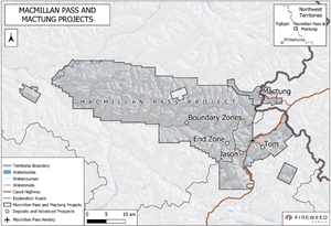 Map 1: Macmillan Pass and Mactung location map.