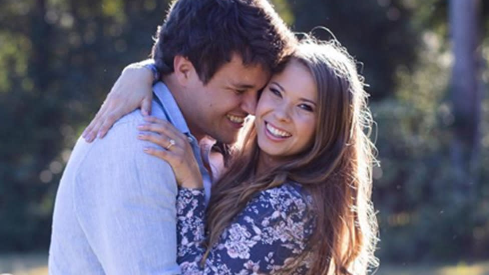 A photo of Bindi Irwin and boyfriend Chandler Powell after they got engaged.