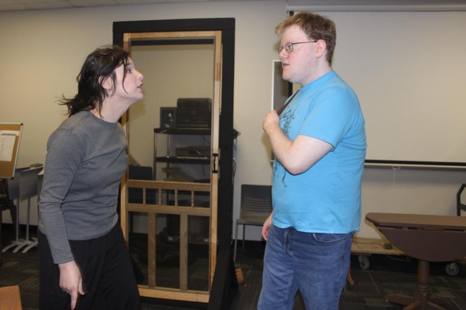 Reagan Hyer, left and Will Settemberino perform a scene from Theatre Columbus State's "Proof," which will be presented Thursday through Saturday.