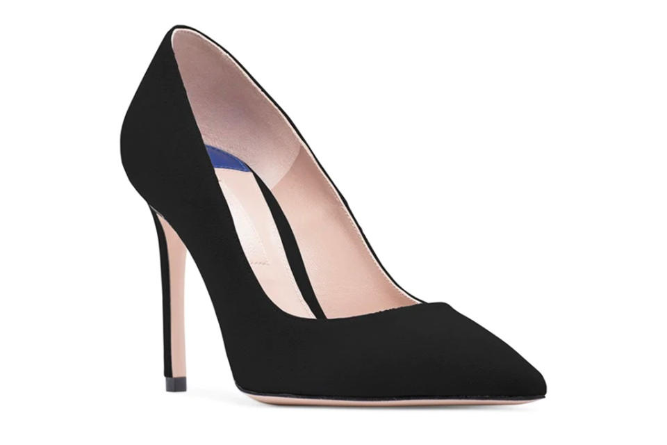 black pump, heels, suede, stuart weitzman