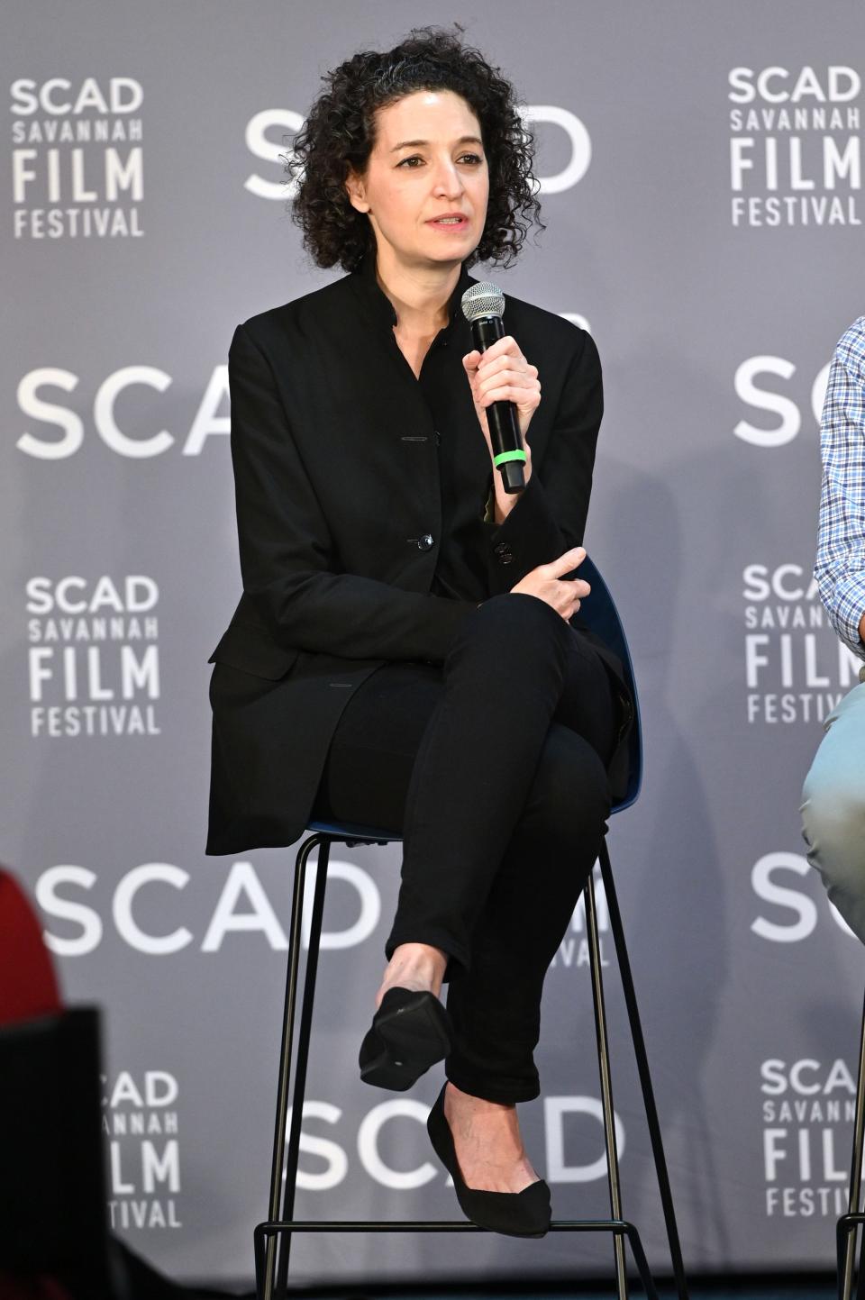 Meredith Tucker speaks onstage during the "Below the Line: Casting" panel at the 22nd SCAD Savannah Film Festival on November 01, 2019 at Gutstein Gallery in Savannah, Georgia.