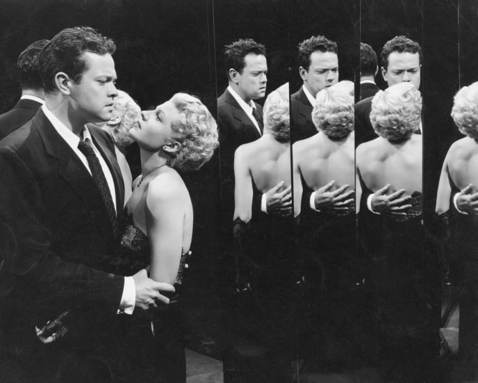 <div class="inline-image__caption"><p>Rita Hayworth starring in <em>The Lady from Shanghai </em>with her then husband Orson Welles.</p></div> <div class="inline-image__credit">George Rinhart/Corbis via Getty Images</div>