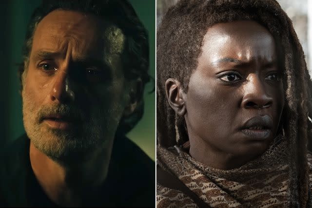 <p>The Walking Dead/ YouTube; Gene Page/AMC</p> Andrew Lincoln and Danai Gurira in 'The Walking Dead: The Ones Who Live'