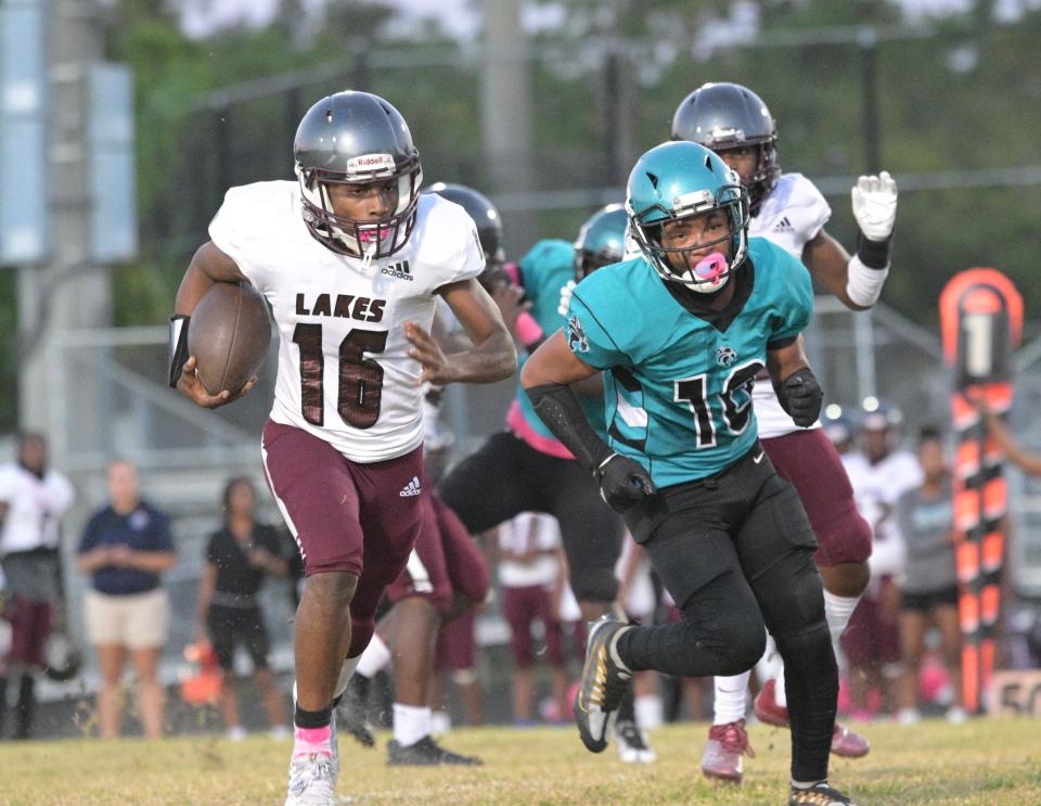 The Royal Palm Beach football team hosted Palm Beach Lakes on Thursday, Oct. 27, 2022 in a regular season game. The Wildcats scored 20 unanswered points to win 20-16, denying the Rams their first win of the season.