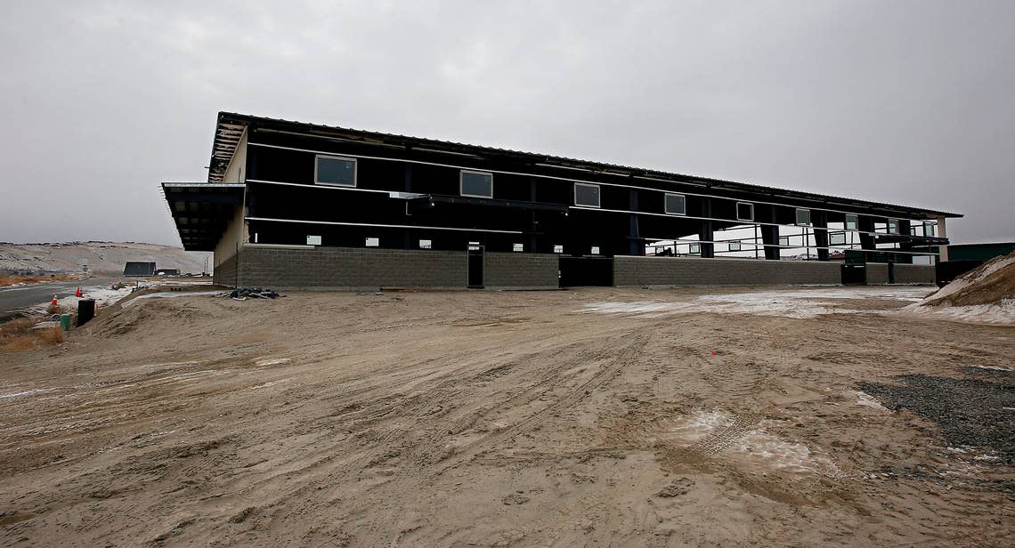 This trampoline park-type event venue will be near the Badger Road exit.