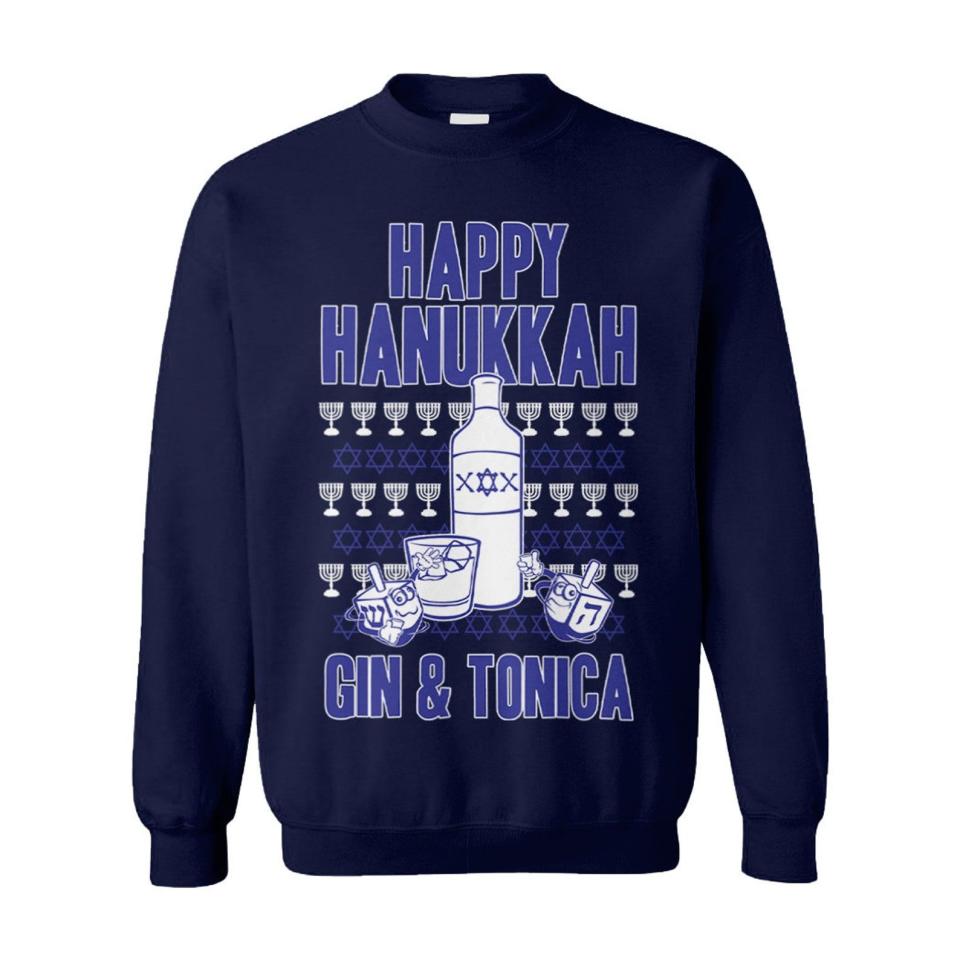 18) Happy Hanukkah Gin & Tonica Unisex Sweater