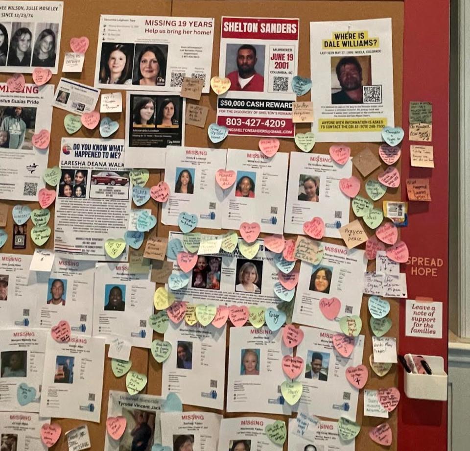 There’s a wall at CrimeCon – the biggest true crime event in the country – that is plastered with the faces of hundreds of missing people (Provided by Wilveria Sanders)