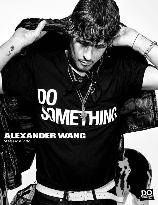 Steven Klein in the Alexander Wang x DoSomething T-shirt