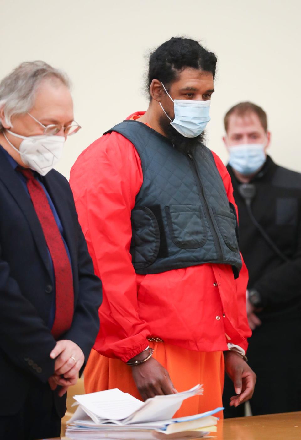 Grafton Thomas appears in the courtroom of Judge Kevin Russo with his attorney Michael Sussman at the Rockland County Courthouse in New City on Wednesday, January 26, 2022. 