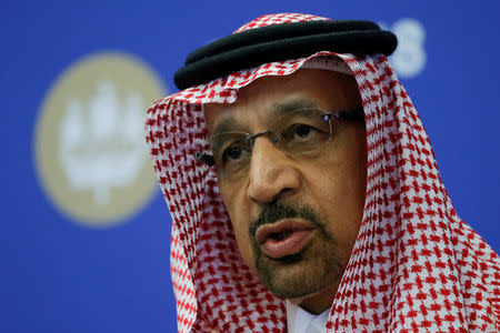 FILE PHOTO: Saudi Energy Minister Khalid al-Falih attends a session of the St. Petersburg International Economic Forum, Russia May 25, 2018. REUTERS/Sergei Karpukhin/File Photo