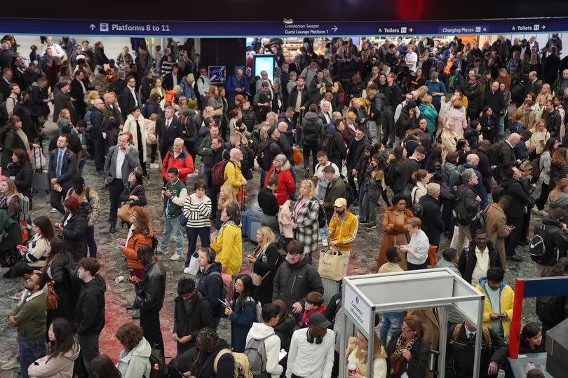 A queuing system will be in place at Euston with three sets of football fans travelling home via the station -Credit:PA