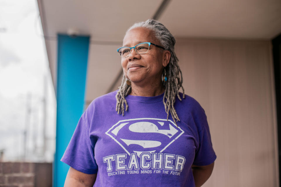 Gwen Bell, a resident of North Jackson, said she will likely make daily stops to pick up free bottled water being distributed by the city until the crisis resides. (Imani Khayyam for NBC News)