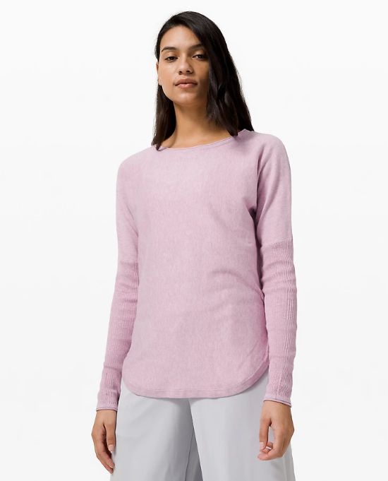 Take It All In Sweater in heathered pink taupe