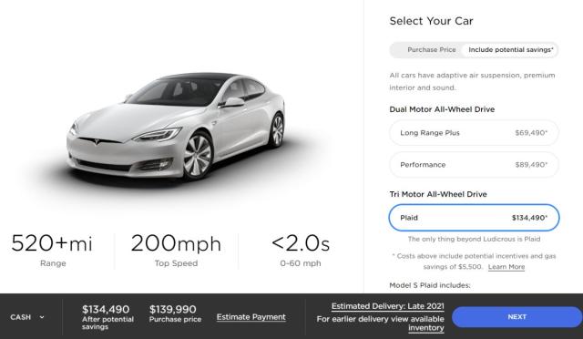 Tesla's 1,100HP 'Plaid' Model S sport sedan will arrive late 2021 Engadget