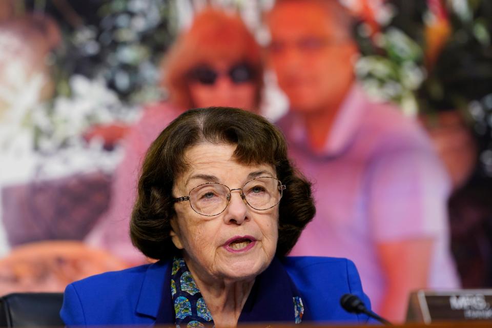 Sen. Dianne Feinstein, D-Calif., speaks during the first confirmation hearing for Supreme Court nominee Amy Coney Barrett on Monday.