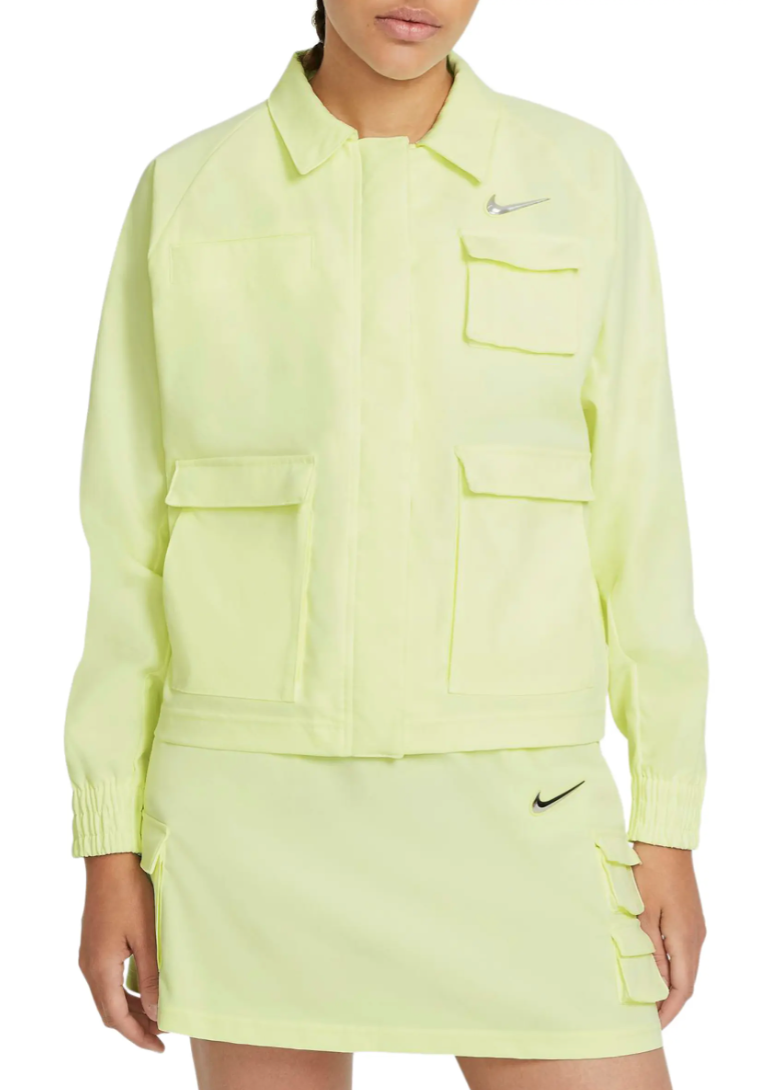 Nike Sportswear Swoosh Woven Track Jacket in Barley Volt (Photo via Nordstrom)