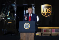 President Donald speaks during an event on American infrastructure at UPS Hapeville Airport Hub, Wednesday, July 15, 2020, in Atlanta. (AP Photo/Evan Vucci)