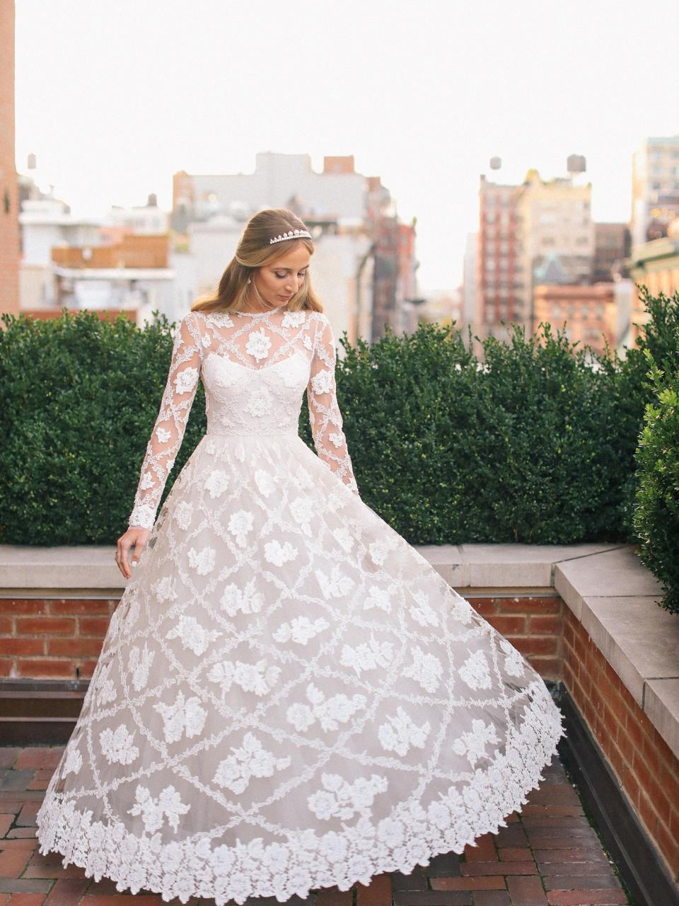 We found my two wedding gowns in the Valentino archive in Italy. When I tried this dress on for the first time, it fit absolutely perfectly, and we didn’t have to touch it. Needless to say, I said <em>yes</em> to the princess dress.