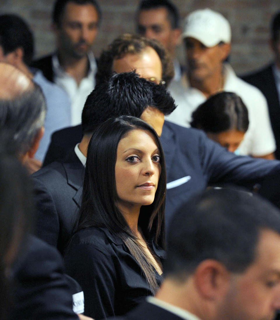 Meredith Kercher's sister, Stephanie, looks on as Knox and Sollecito are acquitted.