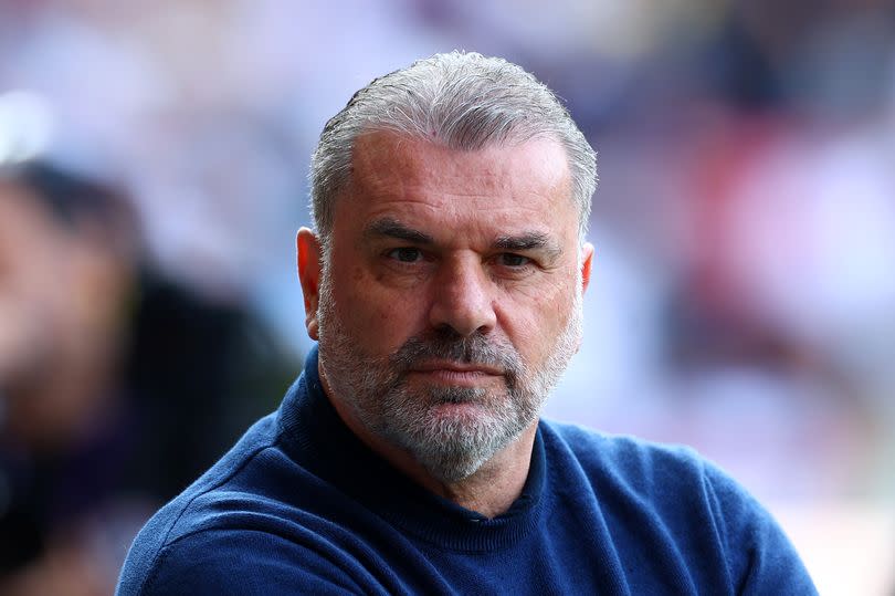 Tottenham Hotspur manager Ange Postecoglu looks on during the Premier League match between Sheffield United and Tottenham Hotspur at Bramall Lane on May 19, 2024 in Sheffield, England.