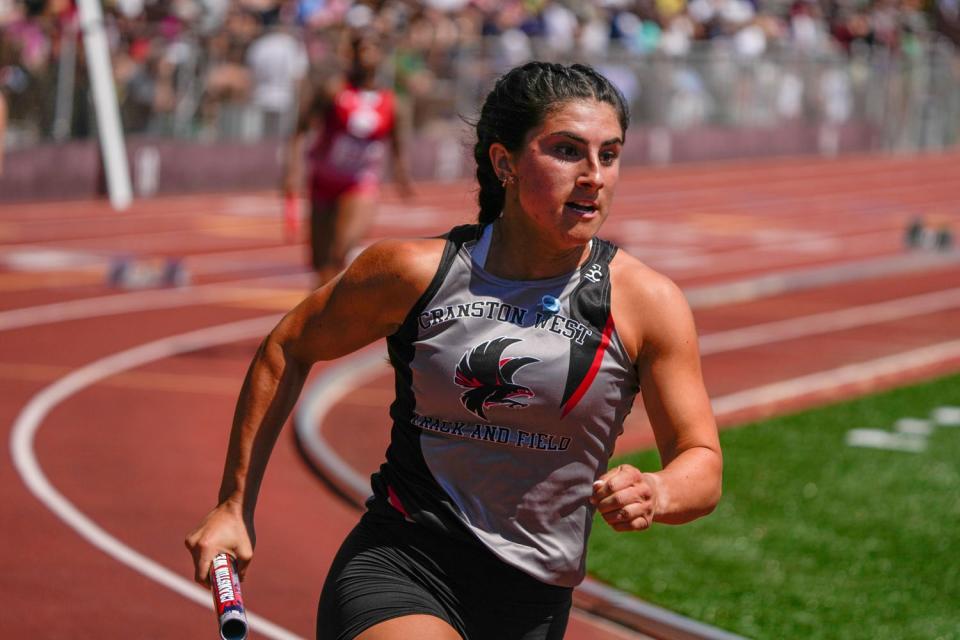 Madison Alves competes in the RIIL Track & Field State Championships at Brown Stadium this spring.