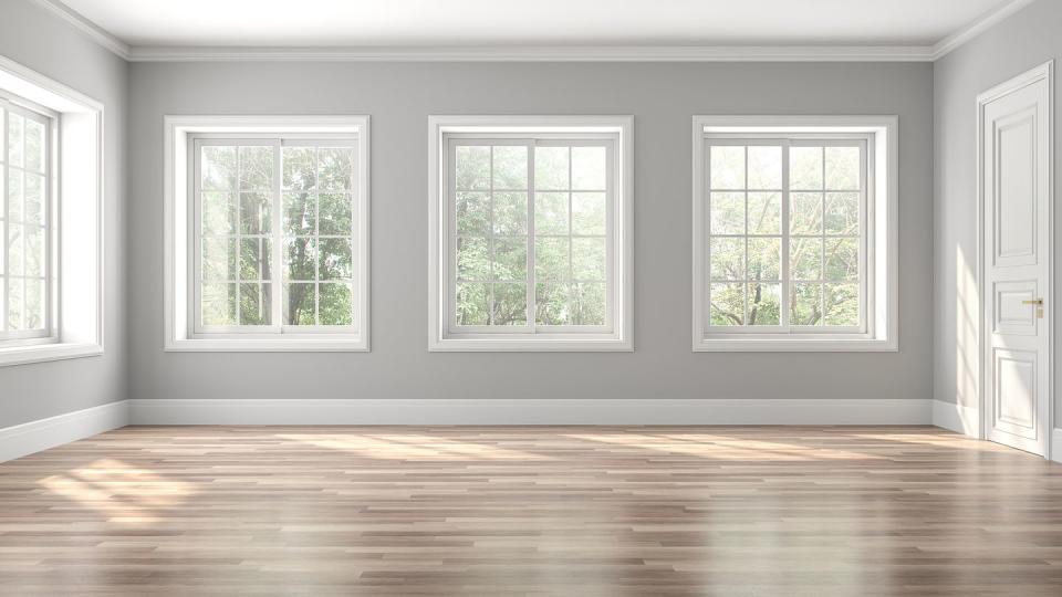classical empty room interior 3d render