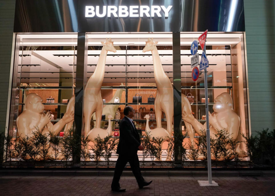 Shares in Burberry slumped over three per cent on Wednesday in the latest  display of investors waning confidence in the luxury fashion industry. 