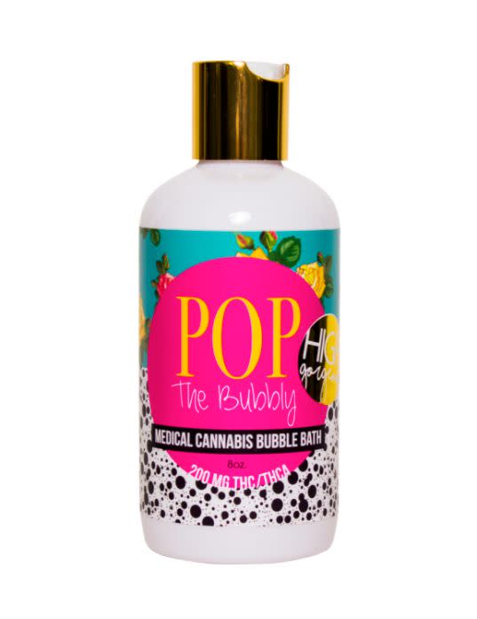 This High Gorgeous' bath soak is advertised as a multi-purpose product that can be used as a bubble bath, body wash or a soak to soothe sore muscles. <strong><a href="http://highgorgeous.com/browse/bubble-bath/" target="_blank"><br /><br />High Gorgeous Pop The Bubbly Bubble Bath</a>, contact for pricing and availability. </strong>